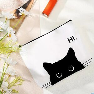 Halloween Gothic Black Cat Eyes Makeup / Cosmetic Bag  Zipper / Lightweight
